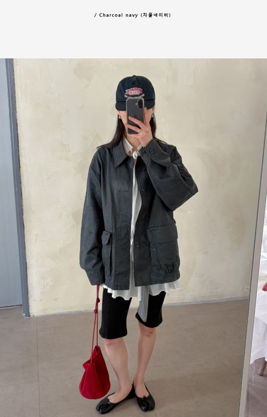 [unisex] Vintage Work Overfit Half Jacket