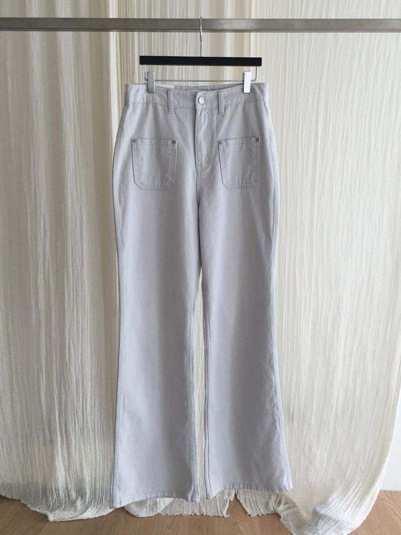 Front pocket semi bootcut pants