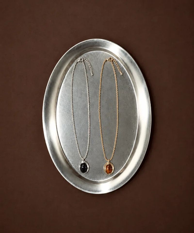 VIVIC（ビビク）の「ヴィンテージ オーバル ジェムストーン ペンダント ネックレス (SILVER, GOLD 2COLORS!)（アクセサリー）」