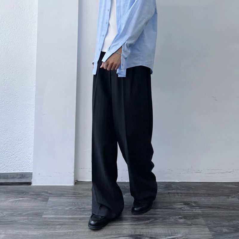 Pressed-Crease Wide-Leg Trousers