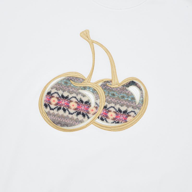 BIG CHERRY APPLIQUE SWEATSHIRT [IVORY]