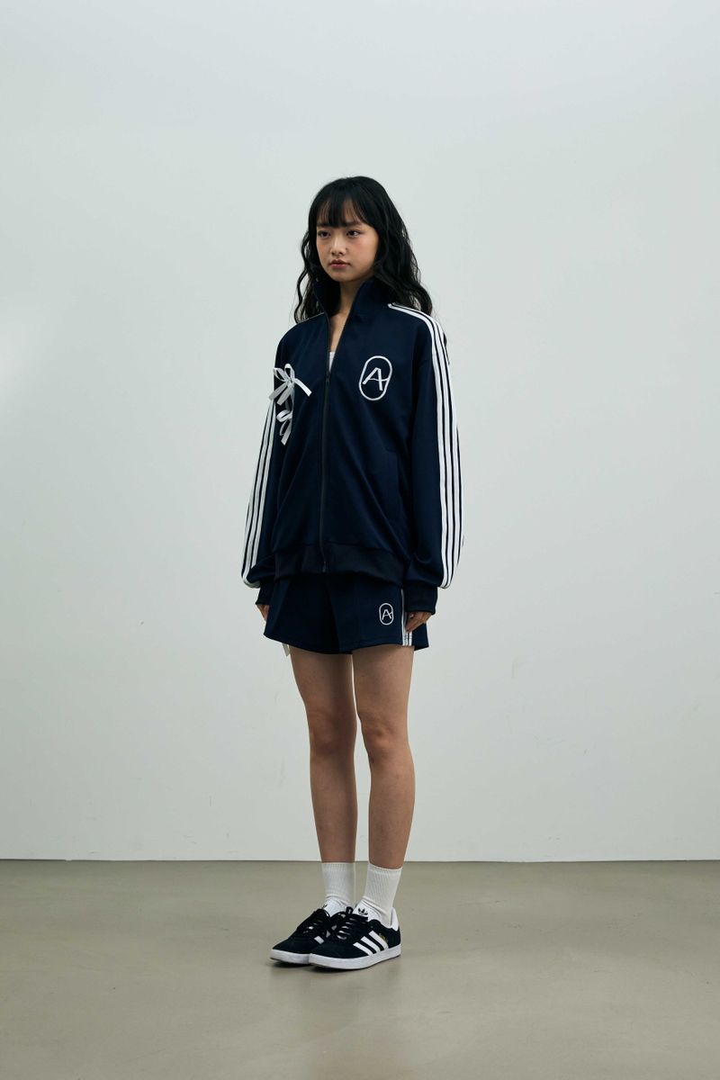 A RIBBON TRACK TOP / NAVY