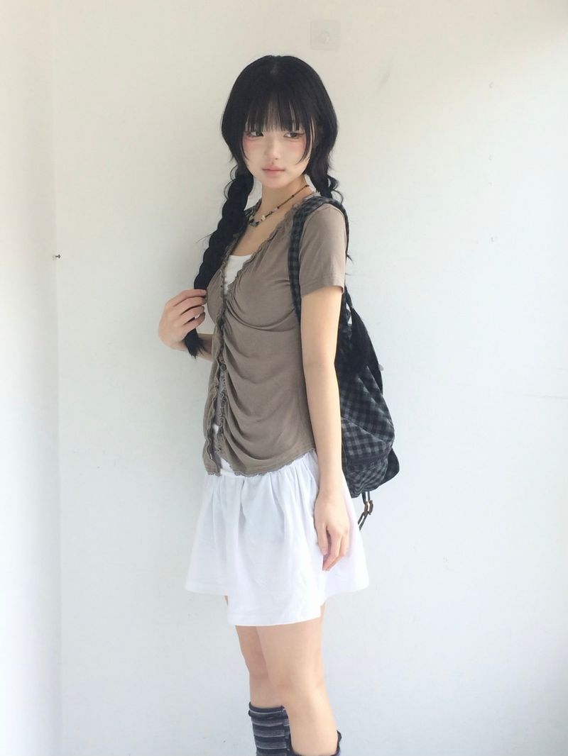 vintage shirring button t