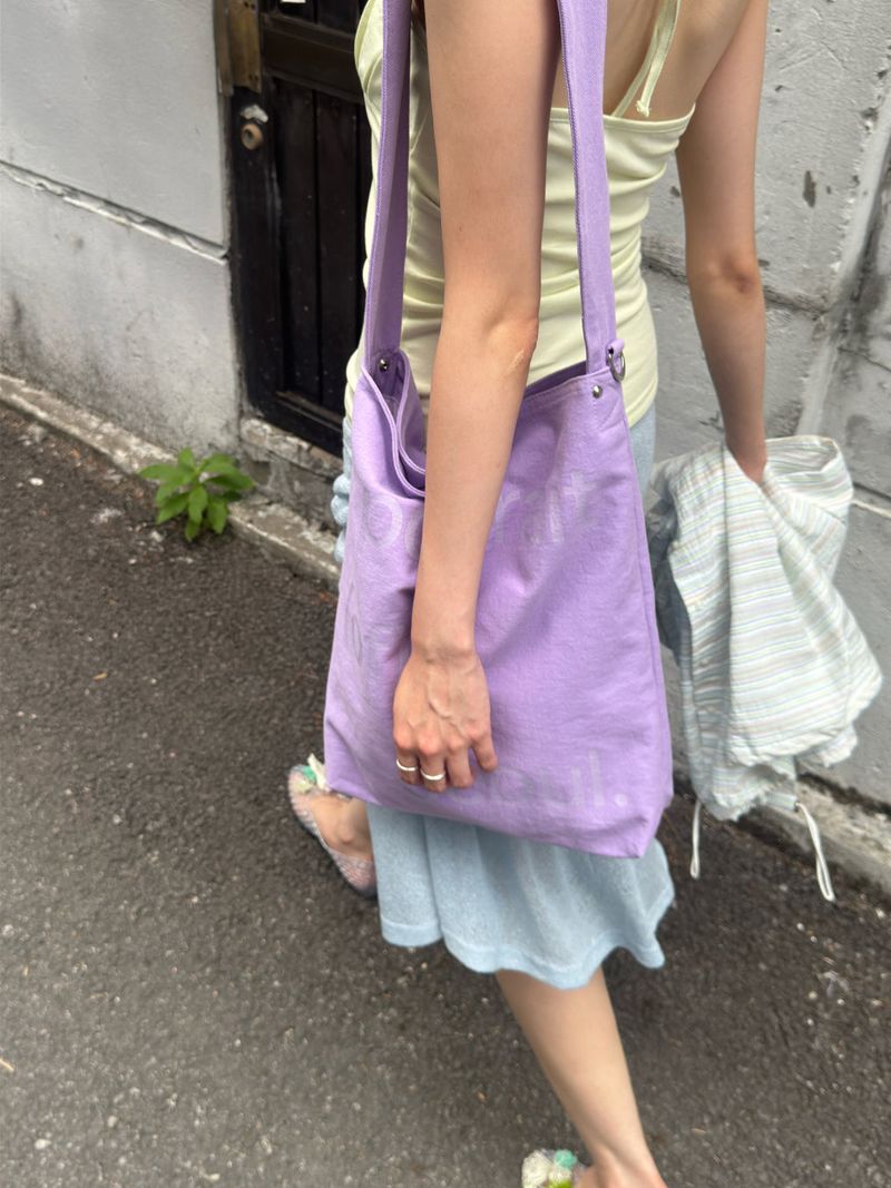 Portrait Wide Strap Shoulder Bag - Grape