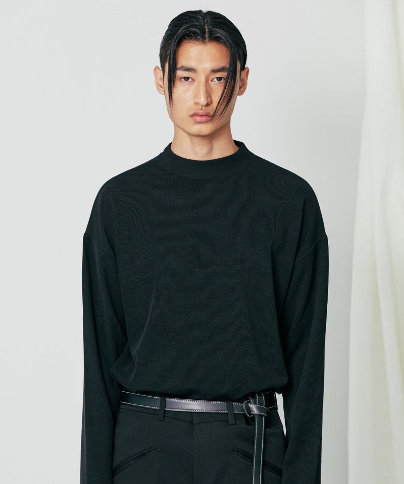 half neck essential long sleeve black