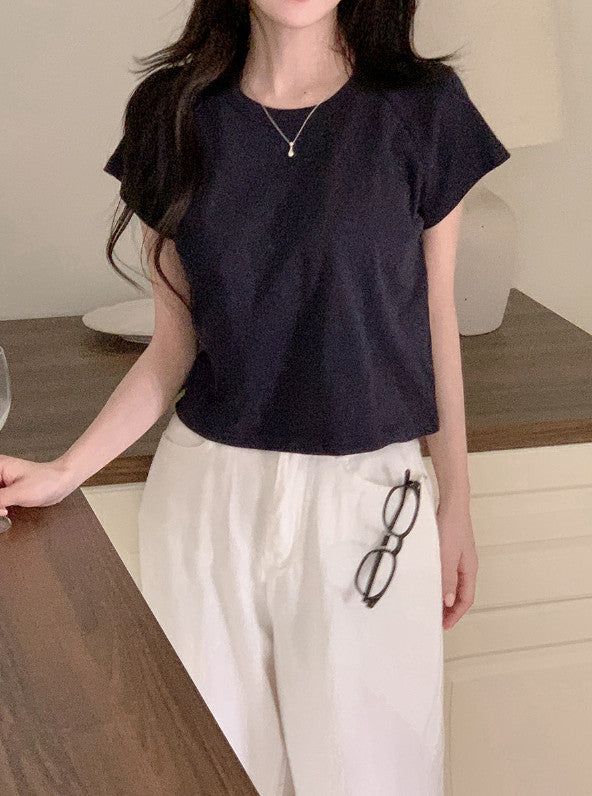 Tena Basic Short Sleeve Crop T-shirt (5color)