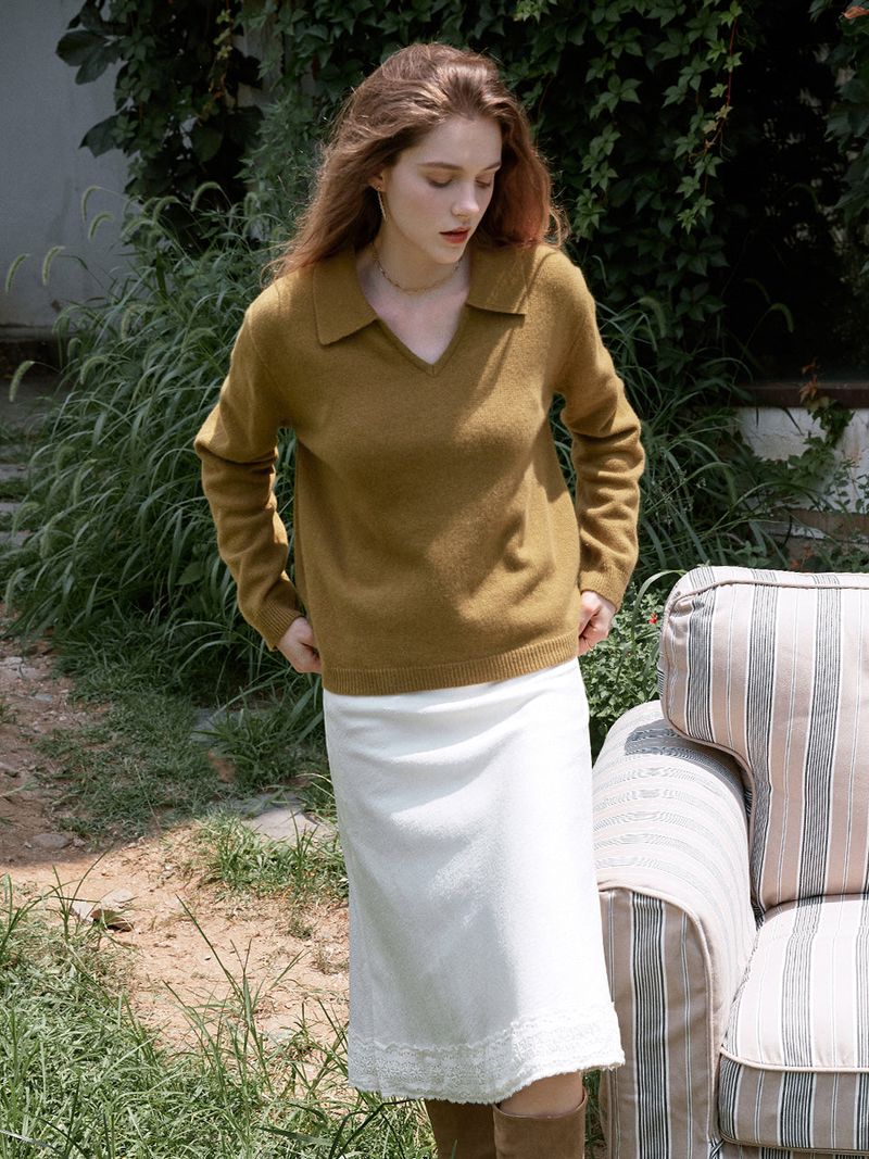 SERIN v-neck collar wool knit