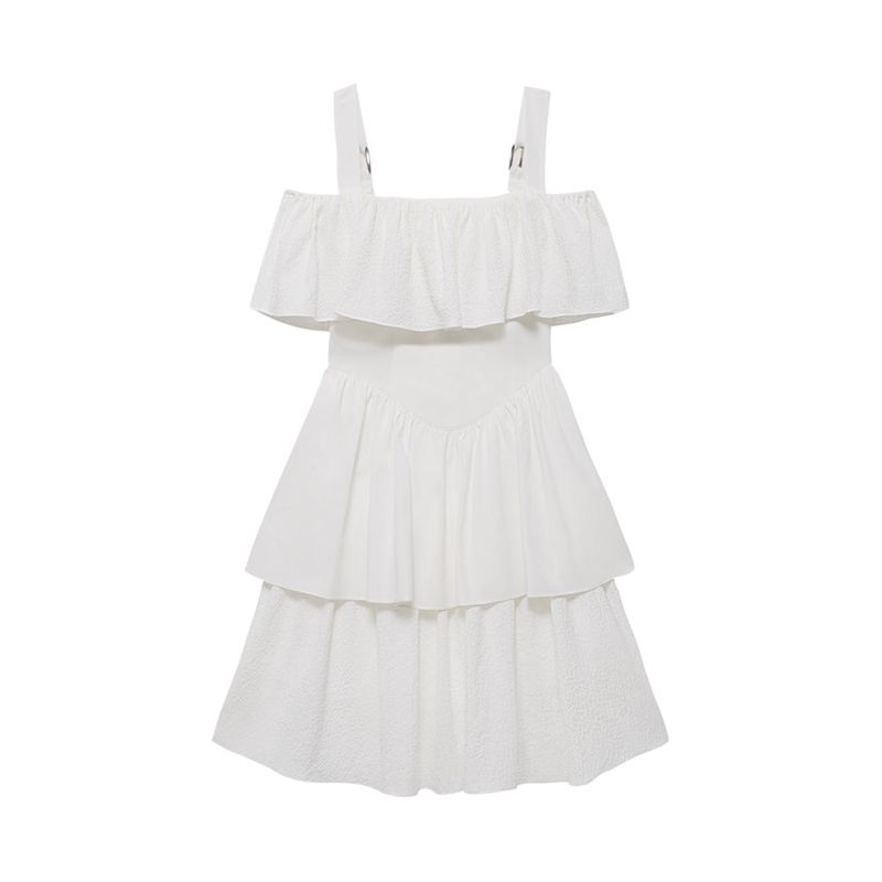 INSTANTFUNK（インスタントファンク）の「Off-the-shoulder tiered mini dress（Dresses）」