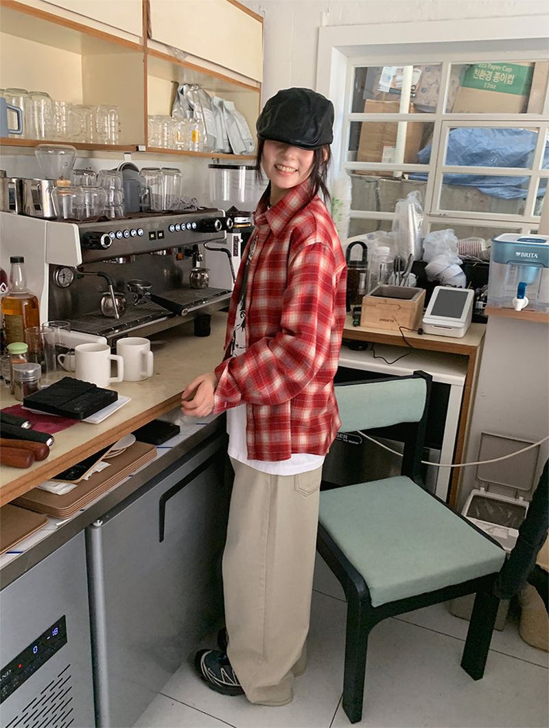 CREAM CHACK SHIRT (2C)