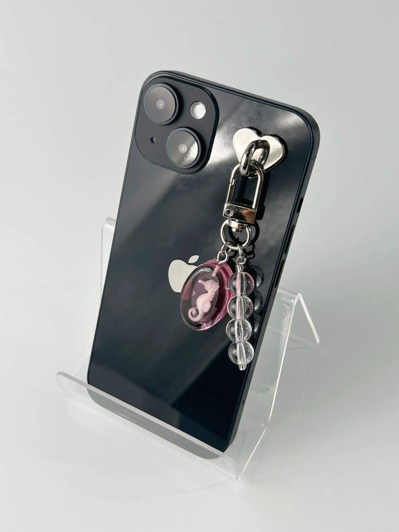Purple Seahorse Keyring