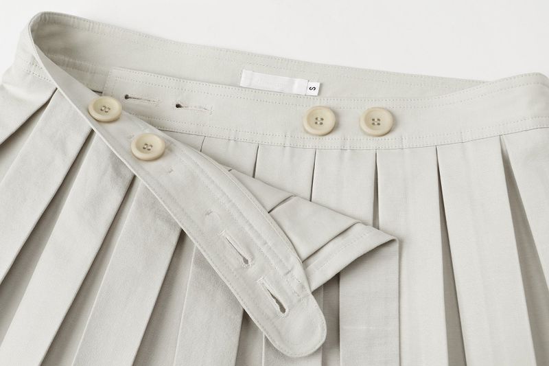 Button wrap skirt - light beige