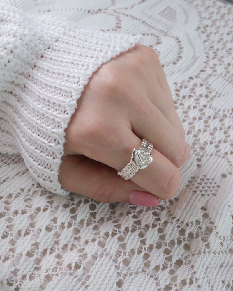 [MADE] lovely rose. double side dot ring