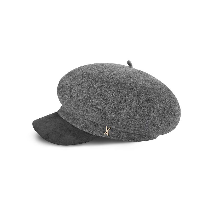 VA Stud Wool Combo Newsboy Cap / Gray