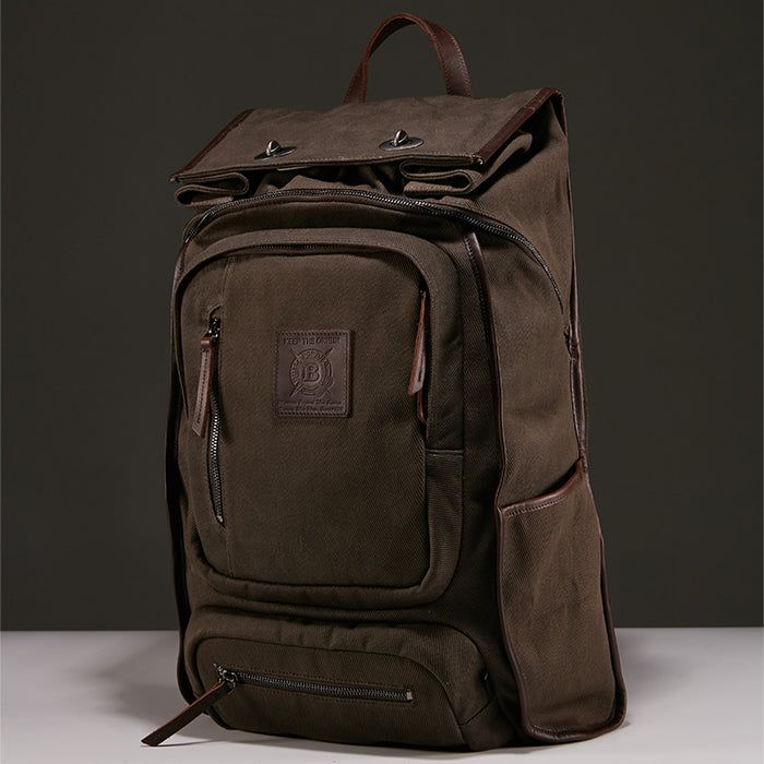 BUILFORD（ビルフォード）の「Roll Top Safari Backpack Marron Gray（Bags）」