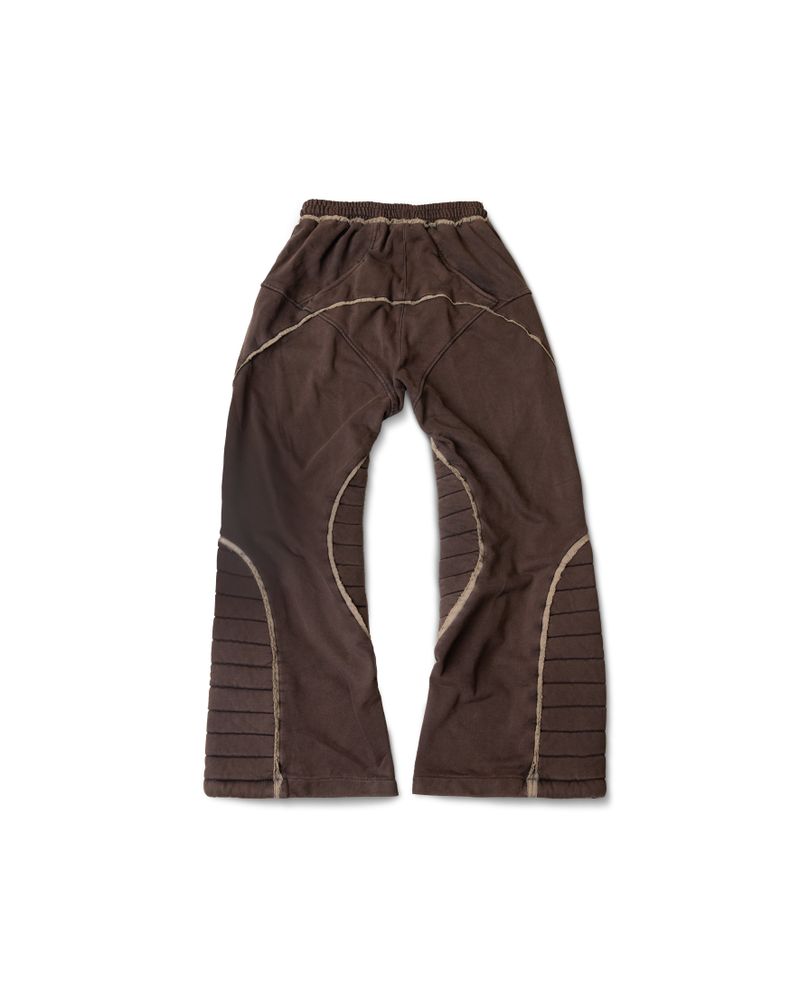 FRINGE MOTOR WASHED BROWN PANTS