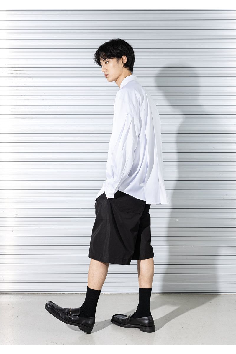 SILKY INCISON PLEATS SHIRTS