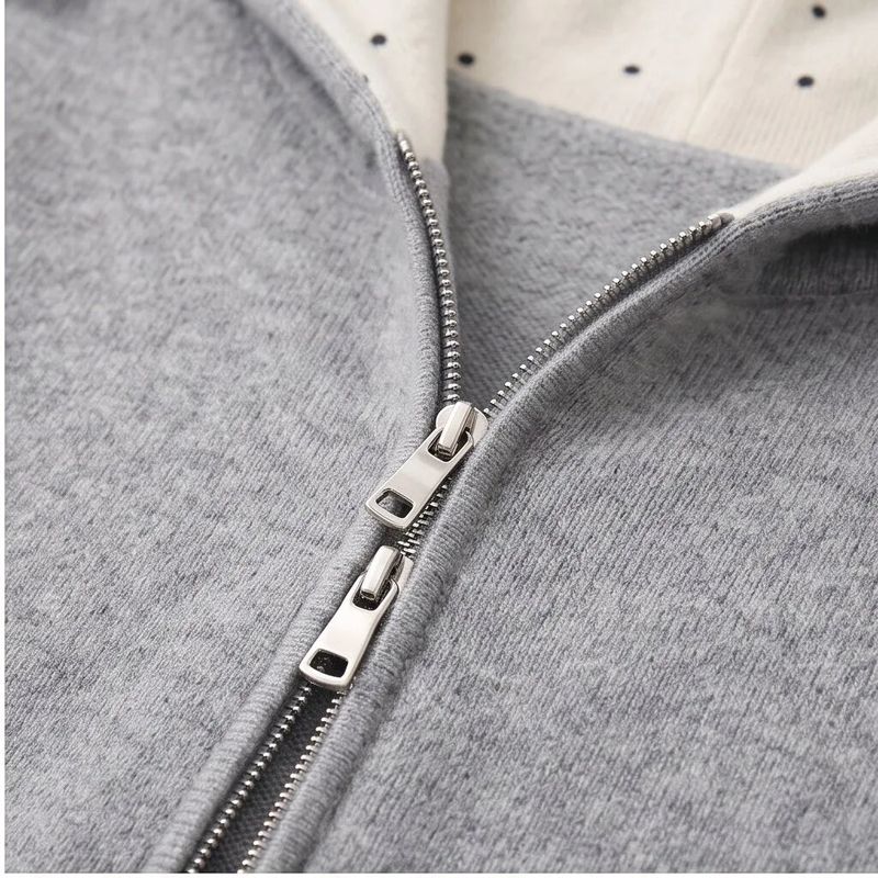 Mabel Dot Lining Knit Hood Zip-Up