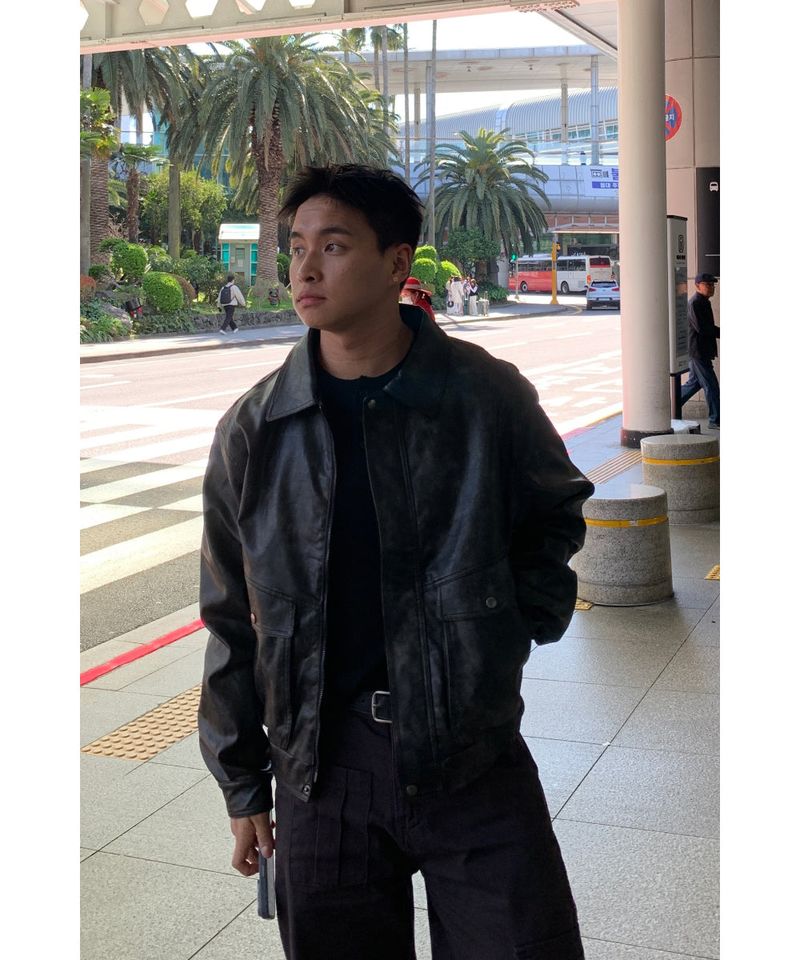 Vintage Curve Leather Jacket