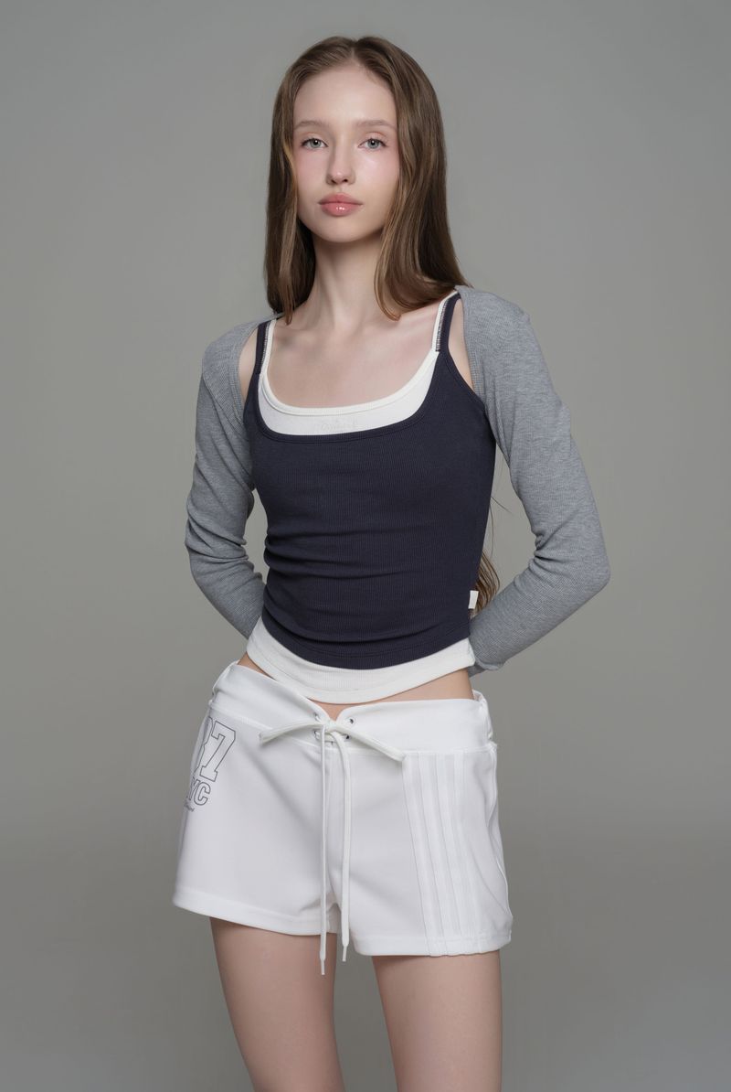 Doubles soft layered camisole top, Navy