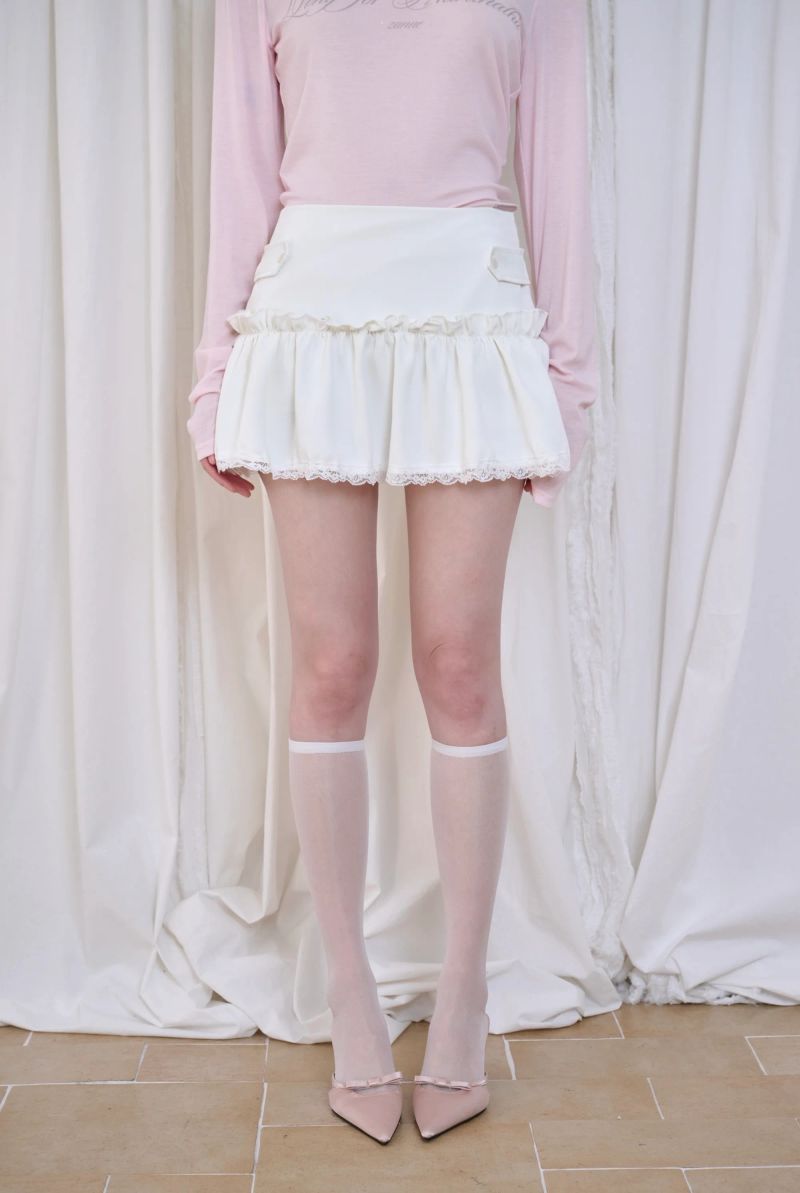ZANNE（ザンヌ）の「デイジーフリルレースミニスカート (3 colors)（スカート）」