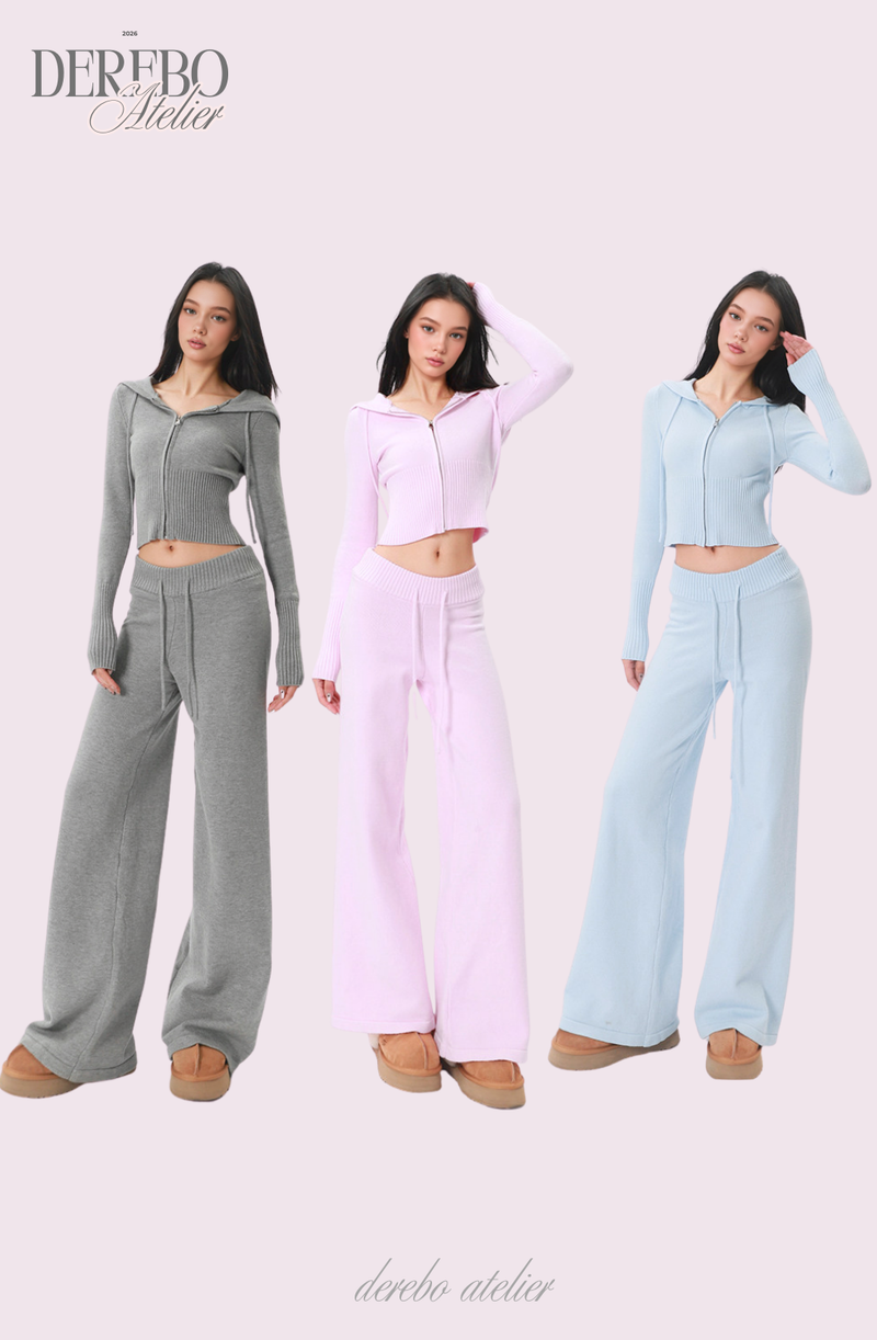 Cozy Knitwear Zip-up Training Set-up (PANTS)