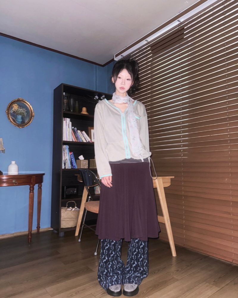 (2color) Vine Flower Corduroy Pants