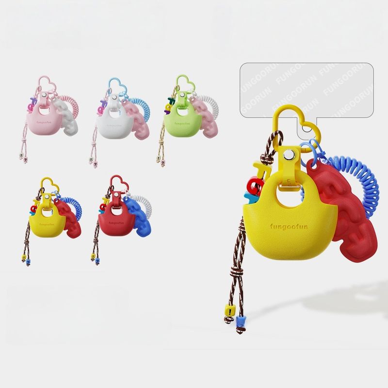 5colors Mini EVA Earphone Bucket Bag Charm Keyring