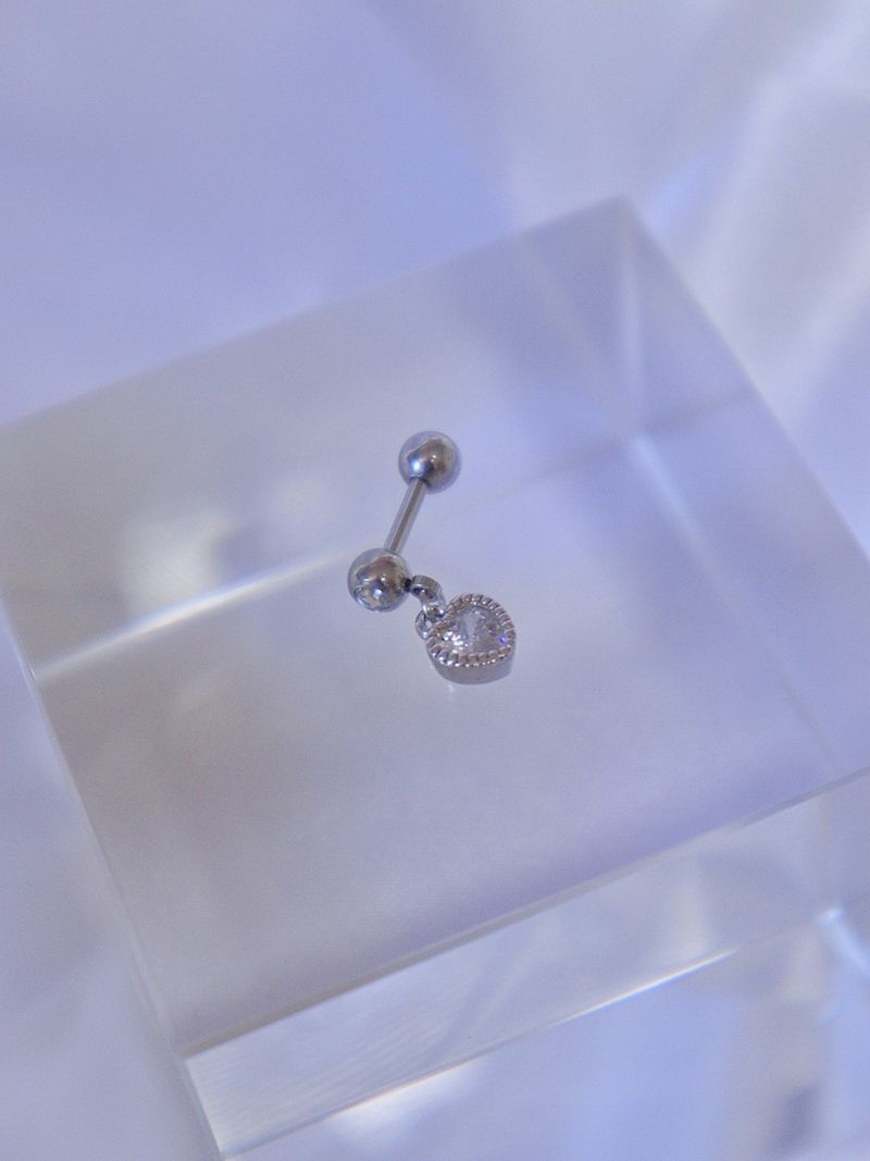 All surgical steel heart cubic piercing