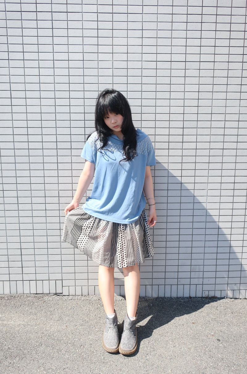 Tenshe（テンシズ）の「メッシュペッパードットTシャツ (2c)（トップス）」