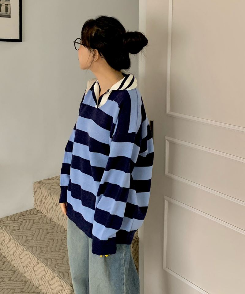Bold Stripe Collar Knit