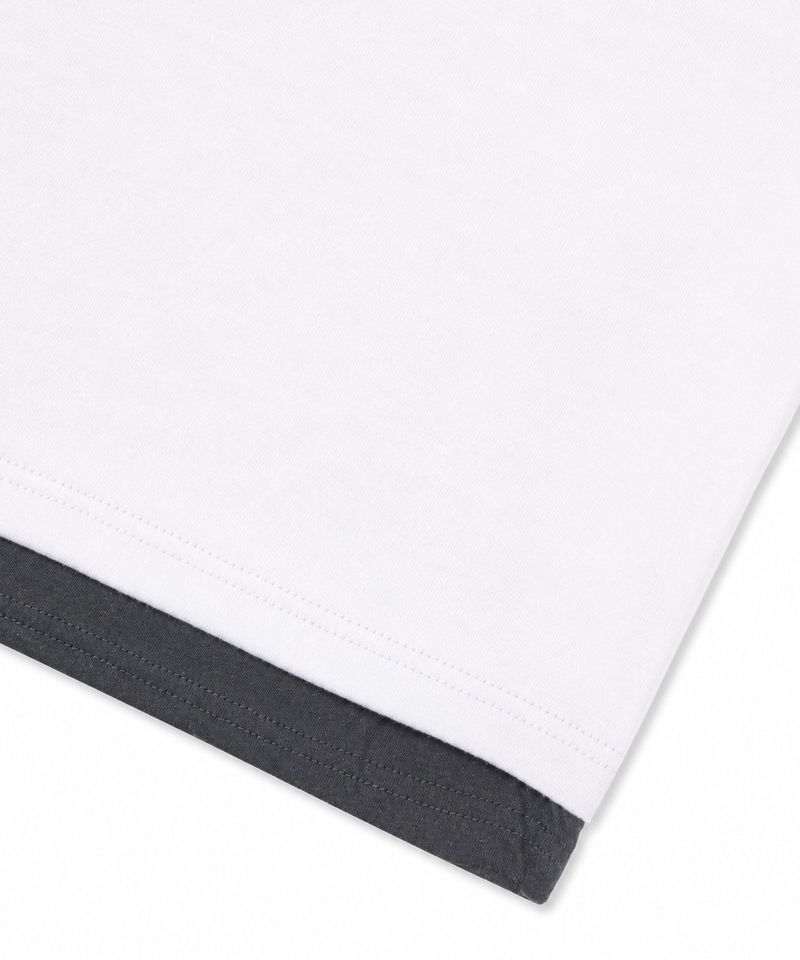 Layered Roll-Up Cropped T-shirt - White