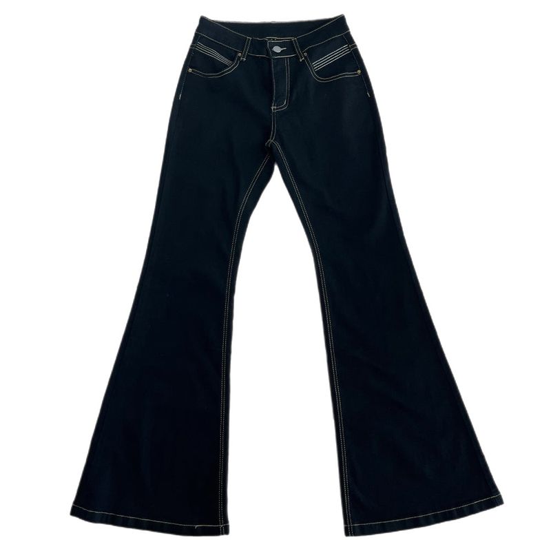 Pilot Line Yellow Stitch Low-rise Bootcut Pants