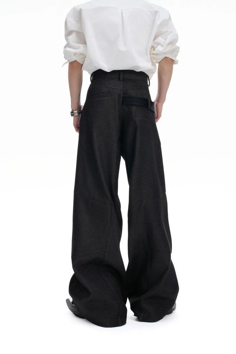 Croc Trim Straight Trousers