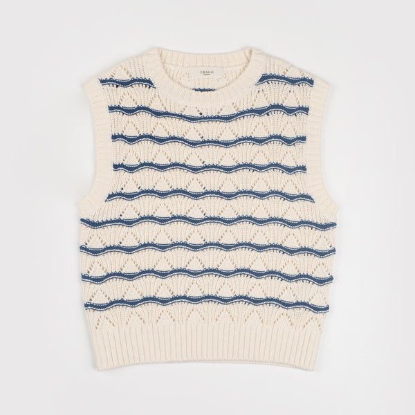 Wave knit vest