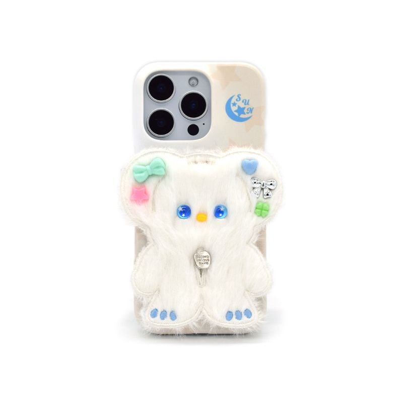 SUN CASE BEADS BEAR WHITE CREAM