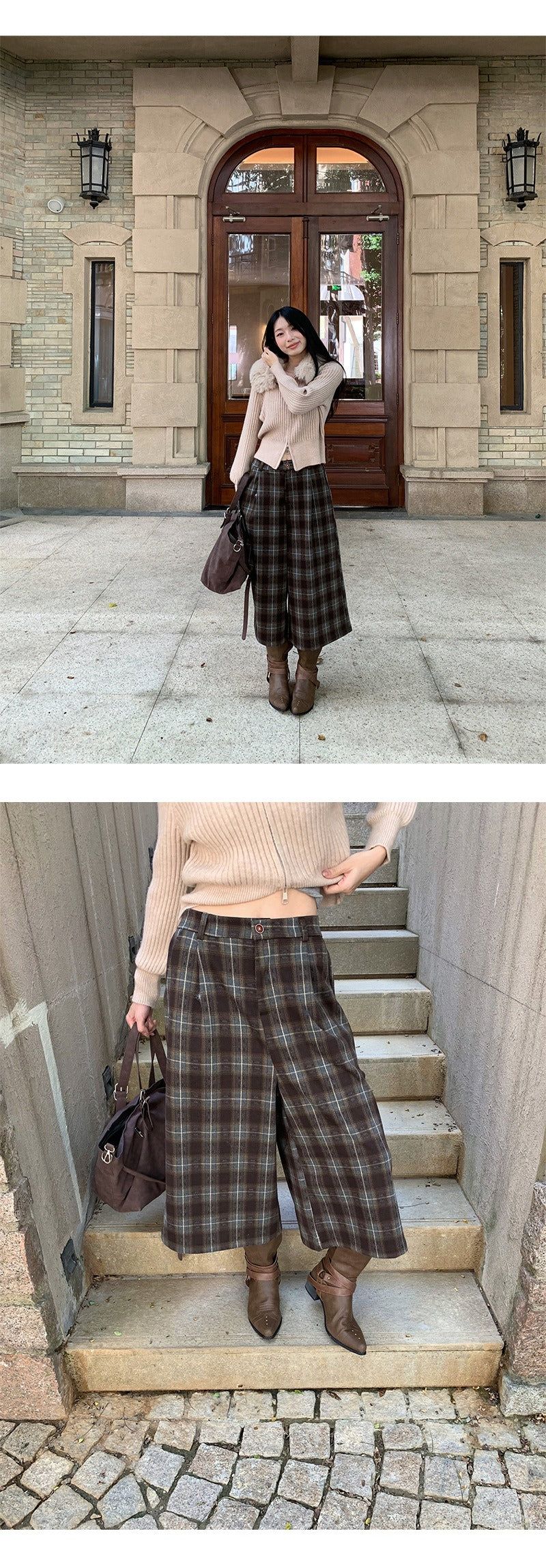 Fred Checkered Wool Capri Bermuda Pants