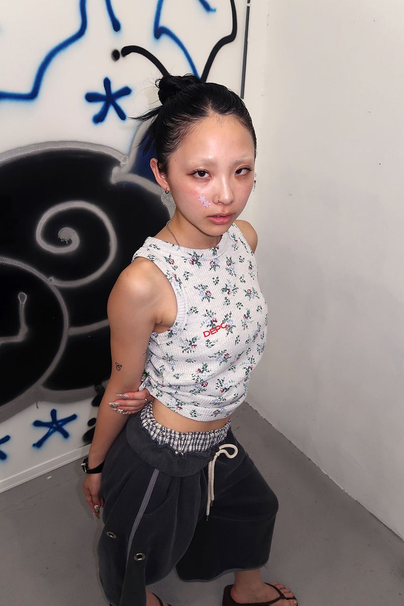 DEPC（デプク）の「WAFFLE FLOWER SLEEVELESS TOP - GRAY（Tops）」