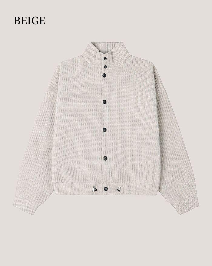 (UNISEX) ベロア ハイネック カーディガン