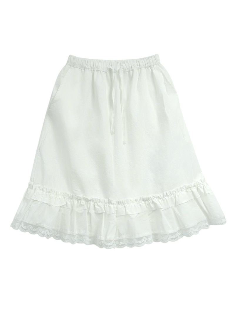 petit lace midi skirt