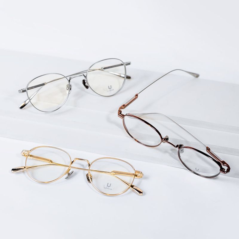 Knouun Round titanium glasses CODE. 102. C Sizzy silver