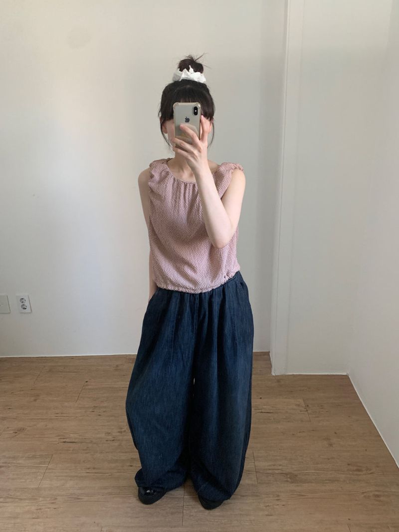 Hooded Balloon Denim Pants (2color)