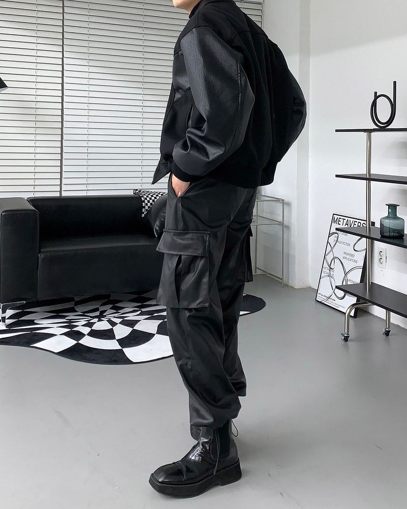 RU Vegan Leather String Cargo Pantsヴィーガン