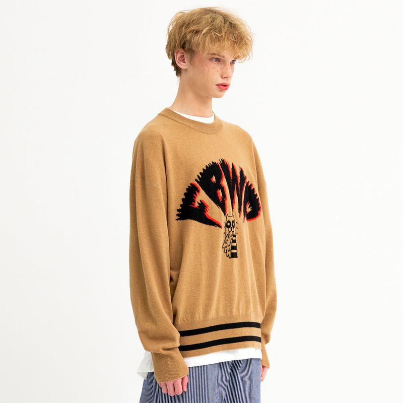 PUKING DOG KNIT SWEATER (BEIGE)