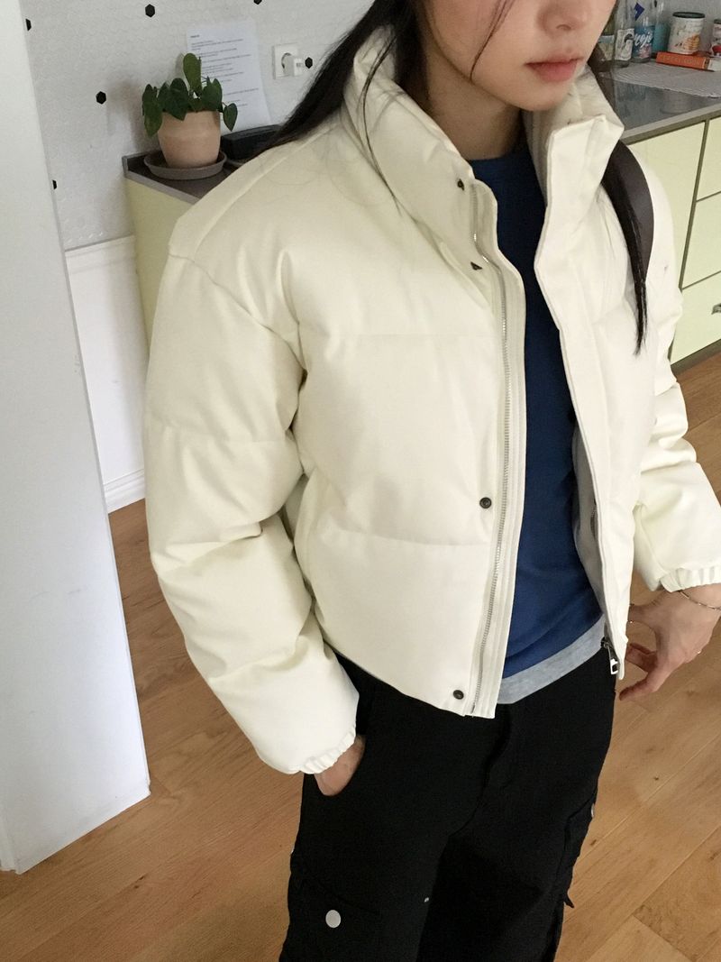 4color] マレムレザースナップクロップショートパディング