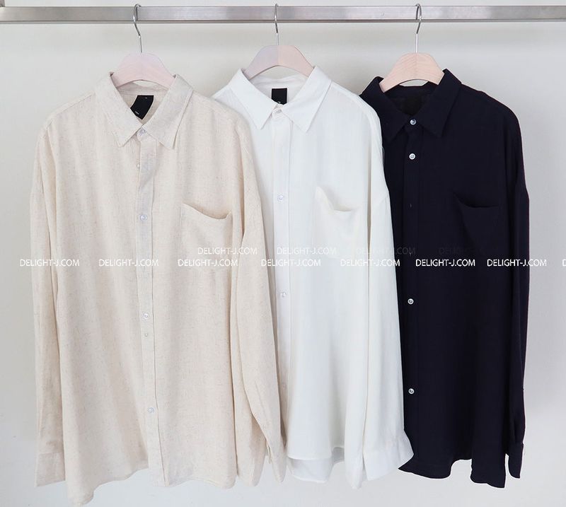 [Unisex] 6カラー オーバーサイズフィット リネンシャツ