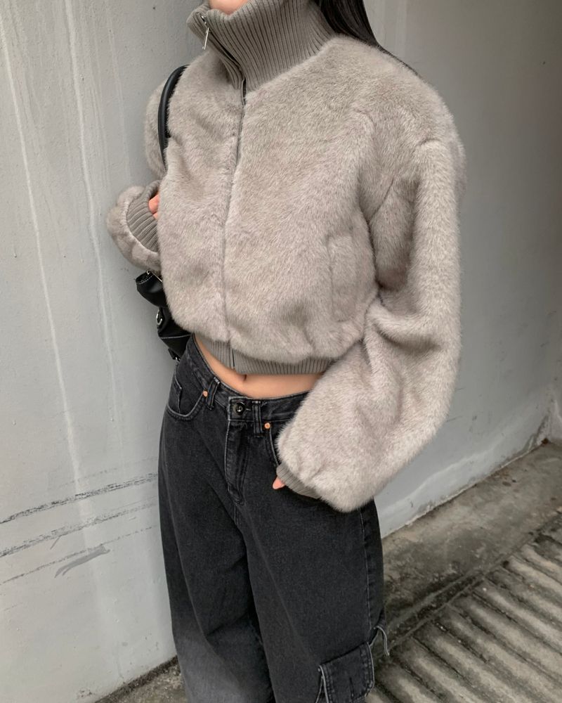 knit polar fur jumper