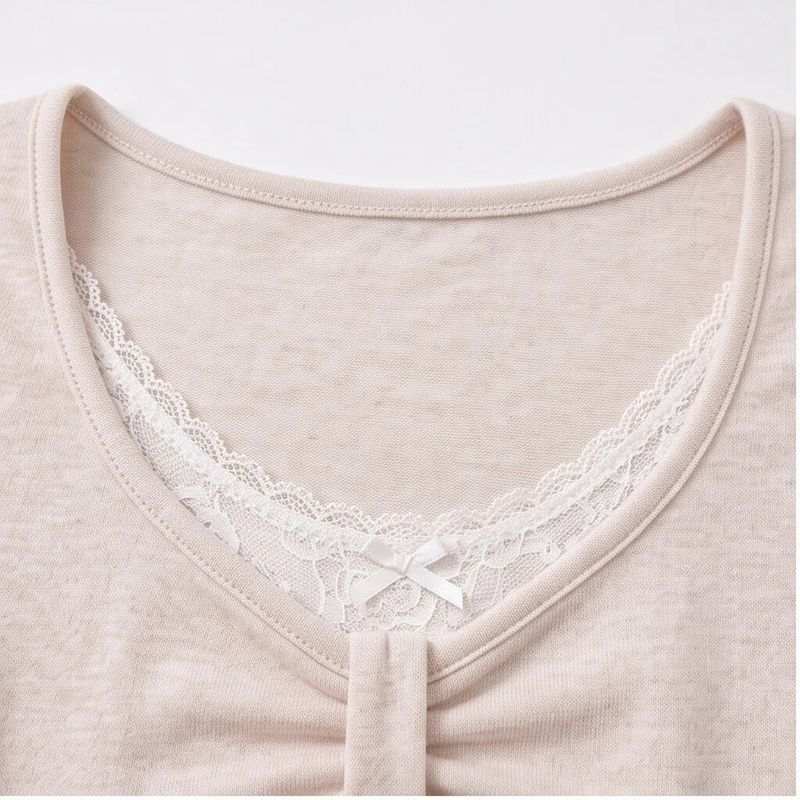 Fleur Shirring layered T-shirt