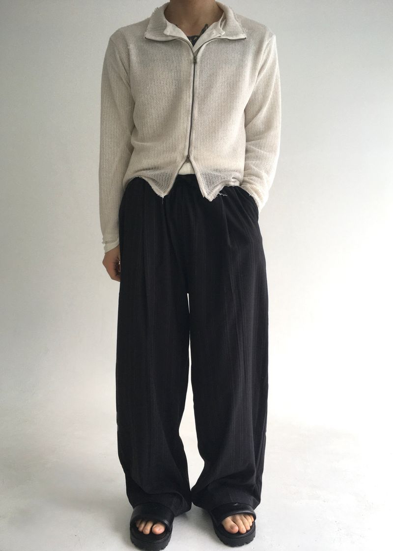 stripe banding rayon slacks(2colors)