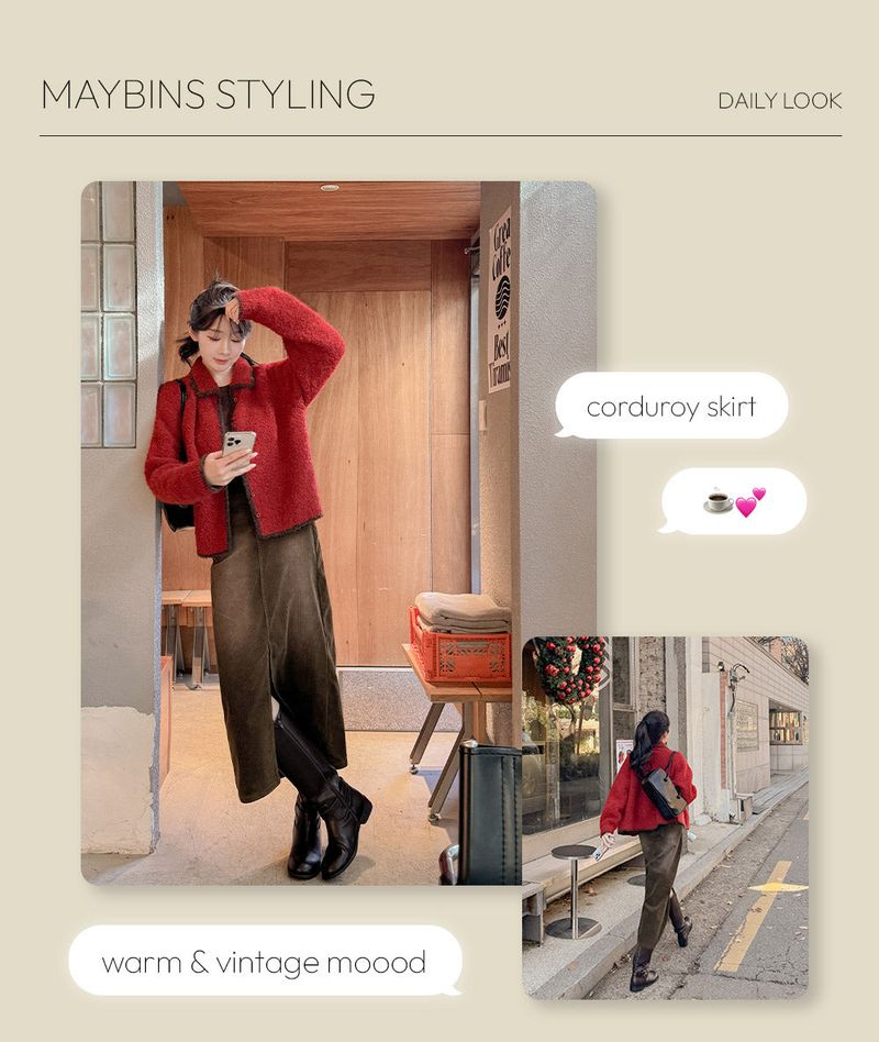 Corduroy long skirt