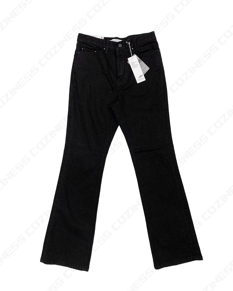 MG601 Semi boot cut black jeans